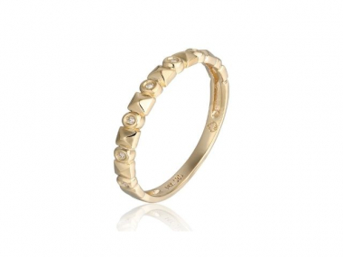 14K Stackable Diamond Band with Square Accents 1